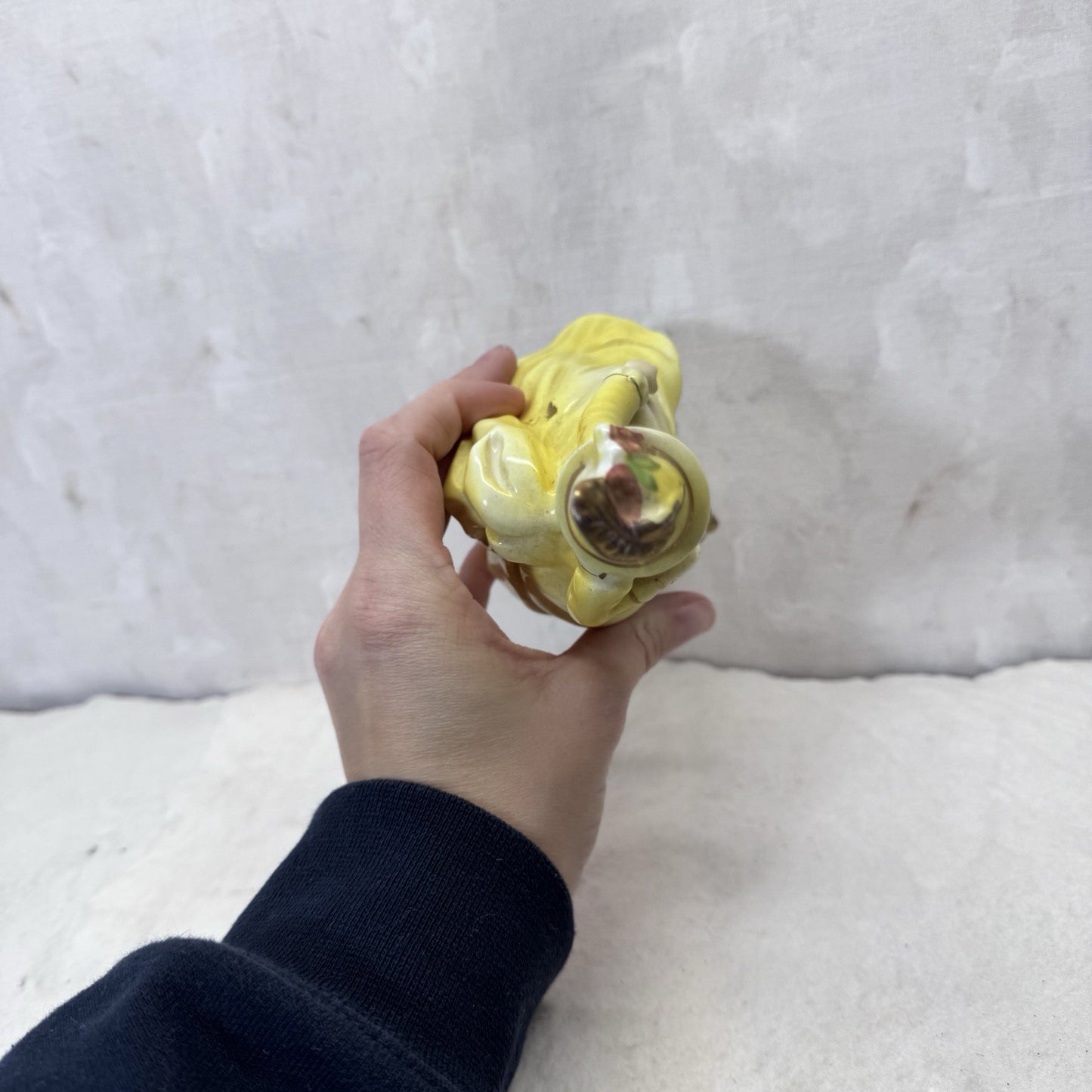 Yellow Dress Lady Figurine Vintage 