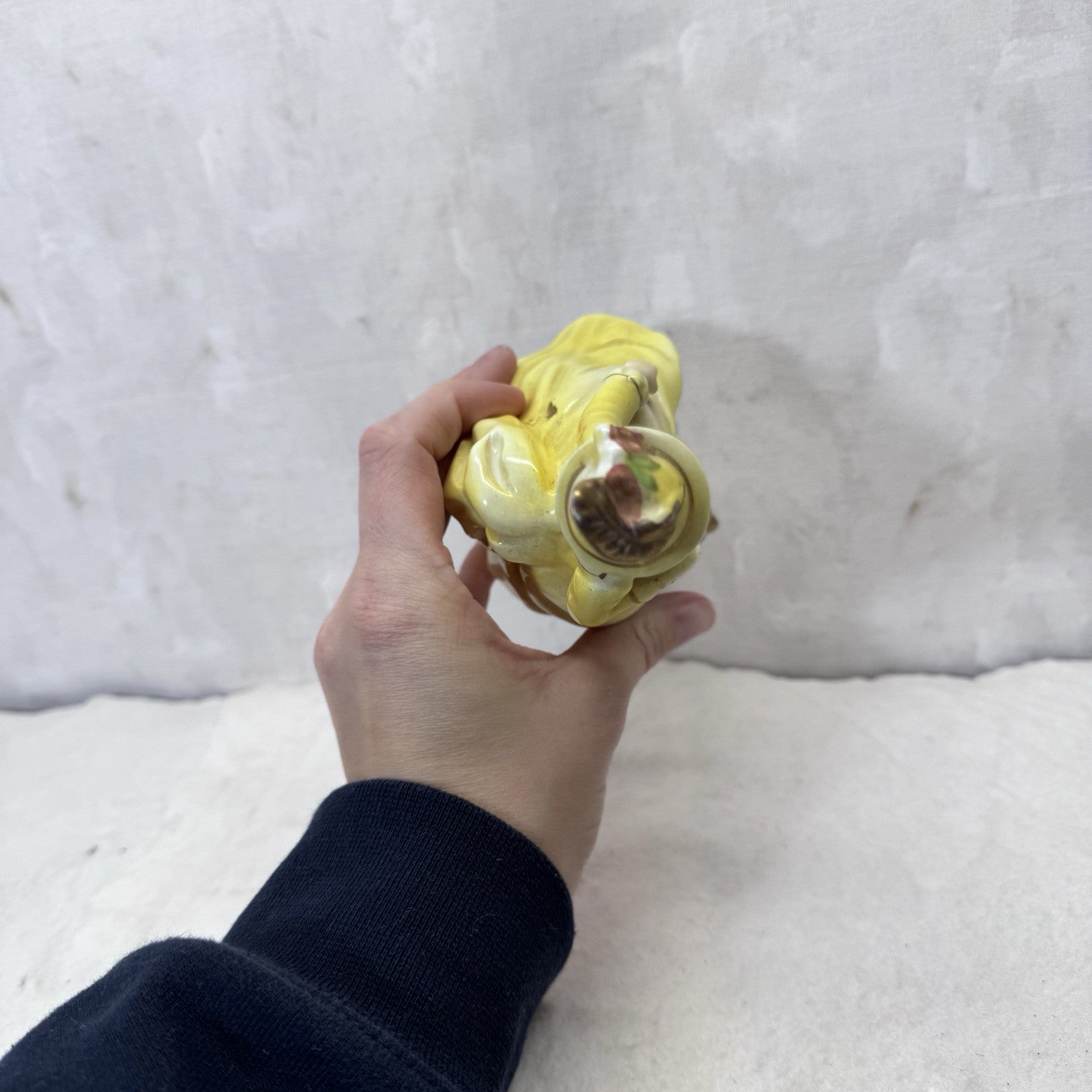 Yellow Dress Lady Figurine Vintage 