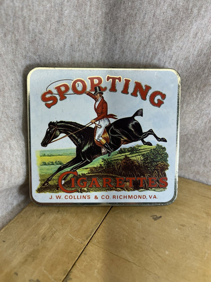 Sporting Empty Cigarette Tin