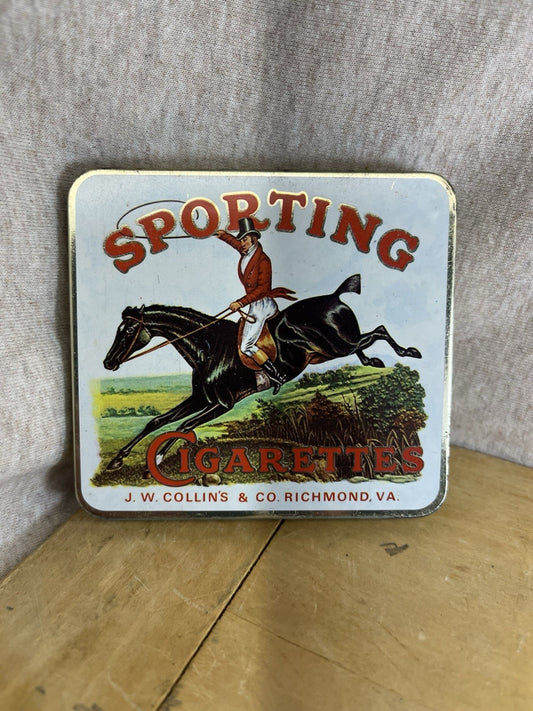 Sporting Empty Cigarette Tin