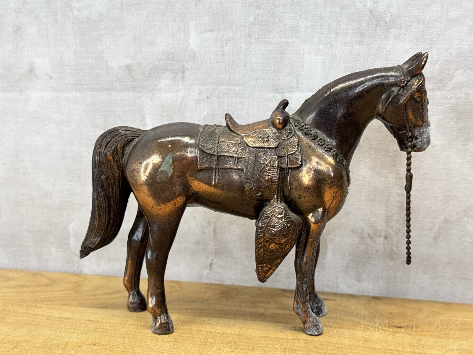copper plated metal horse 1950s #1068