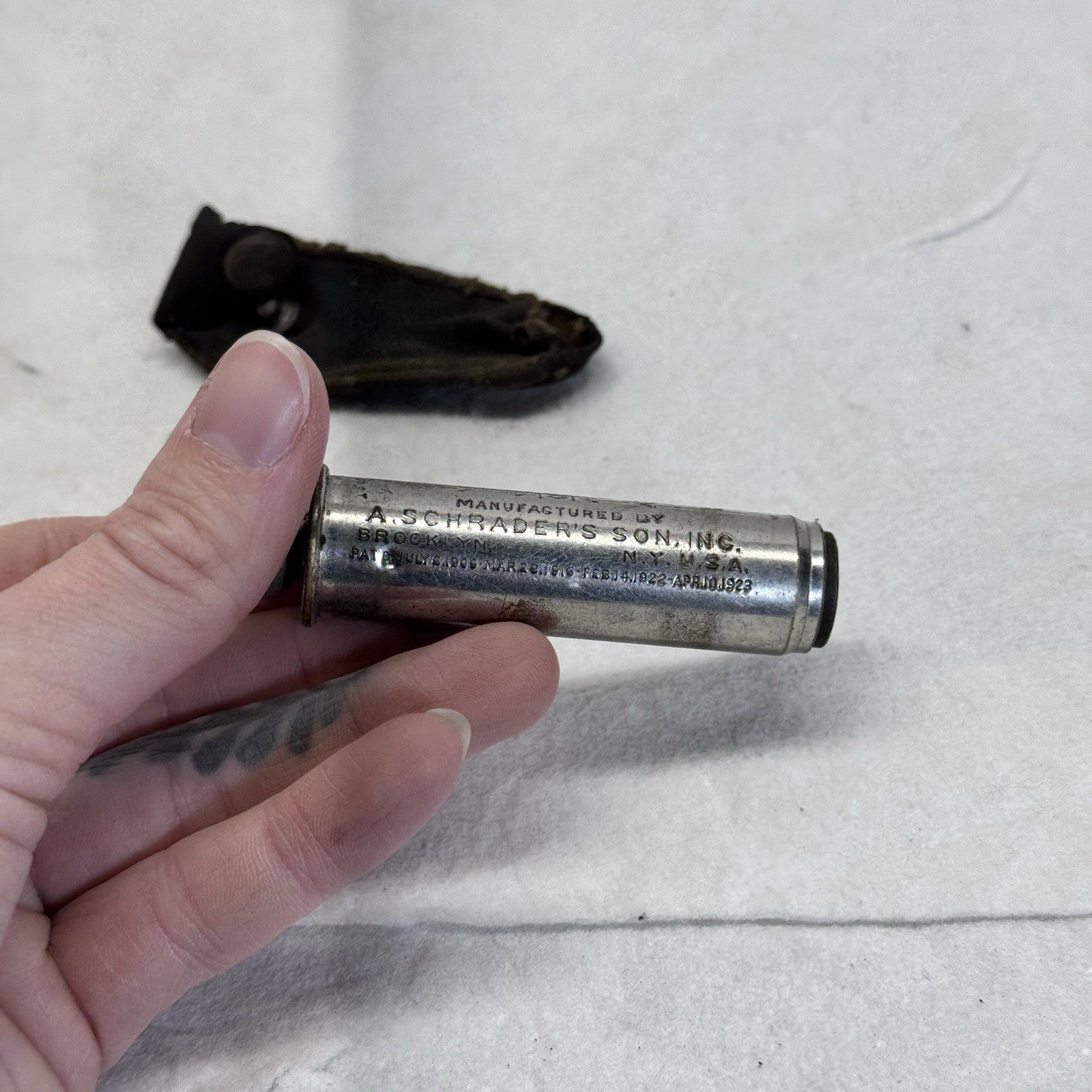 Schrader Balloon Tire Gauge With Case Vintage 