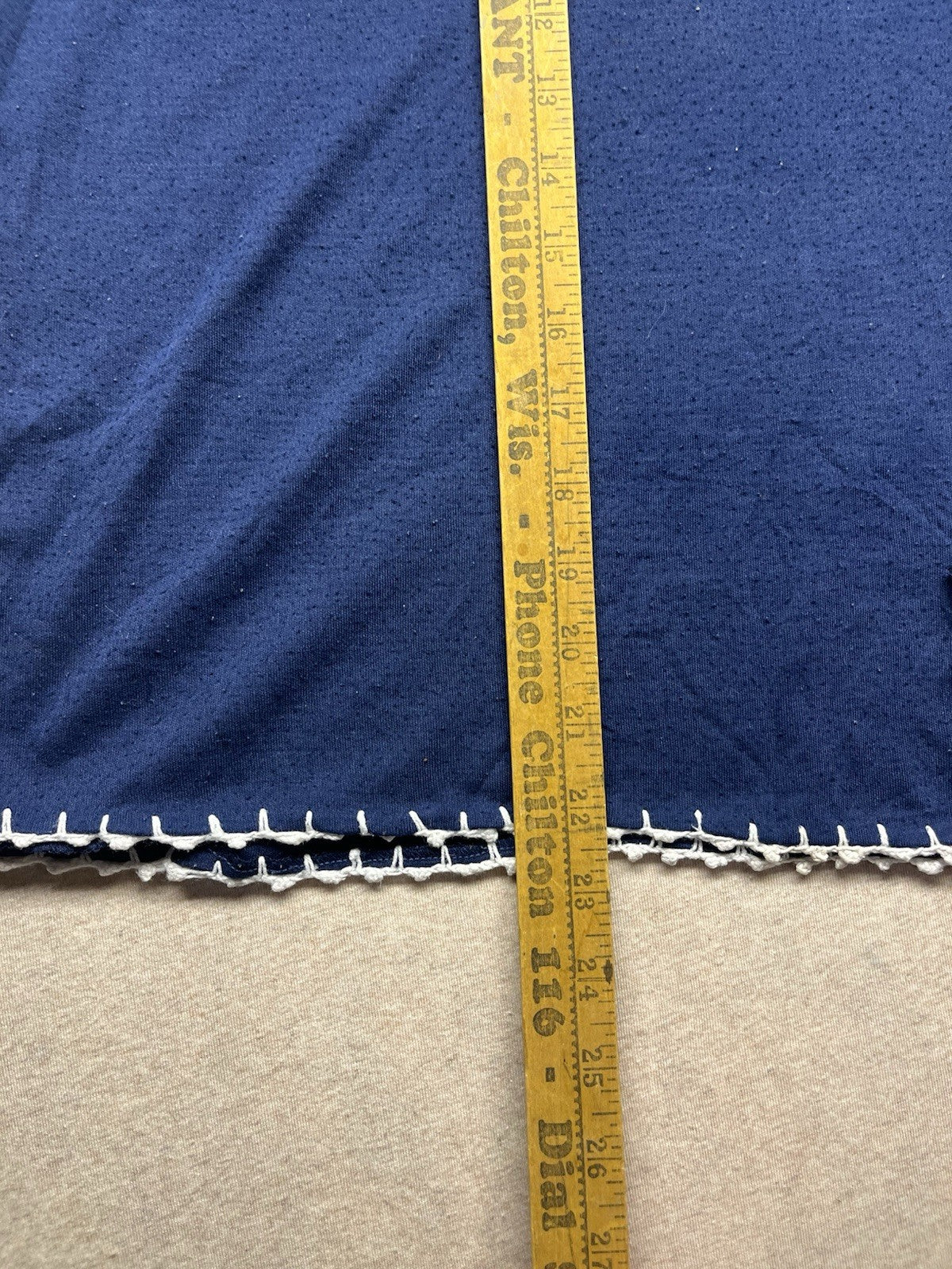 1980s Women’s Blue W/wht Trim Knit S Sleeve Top