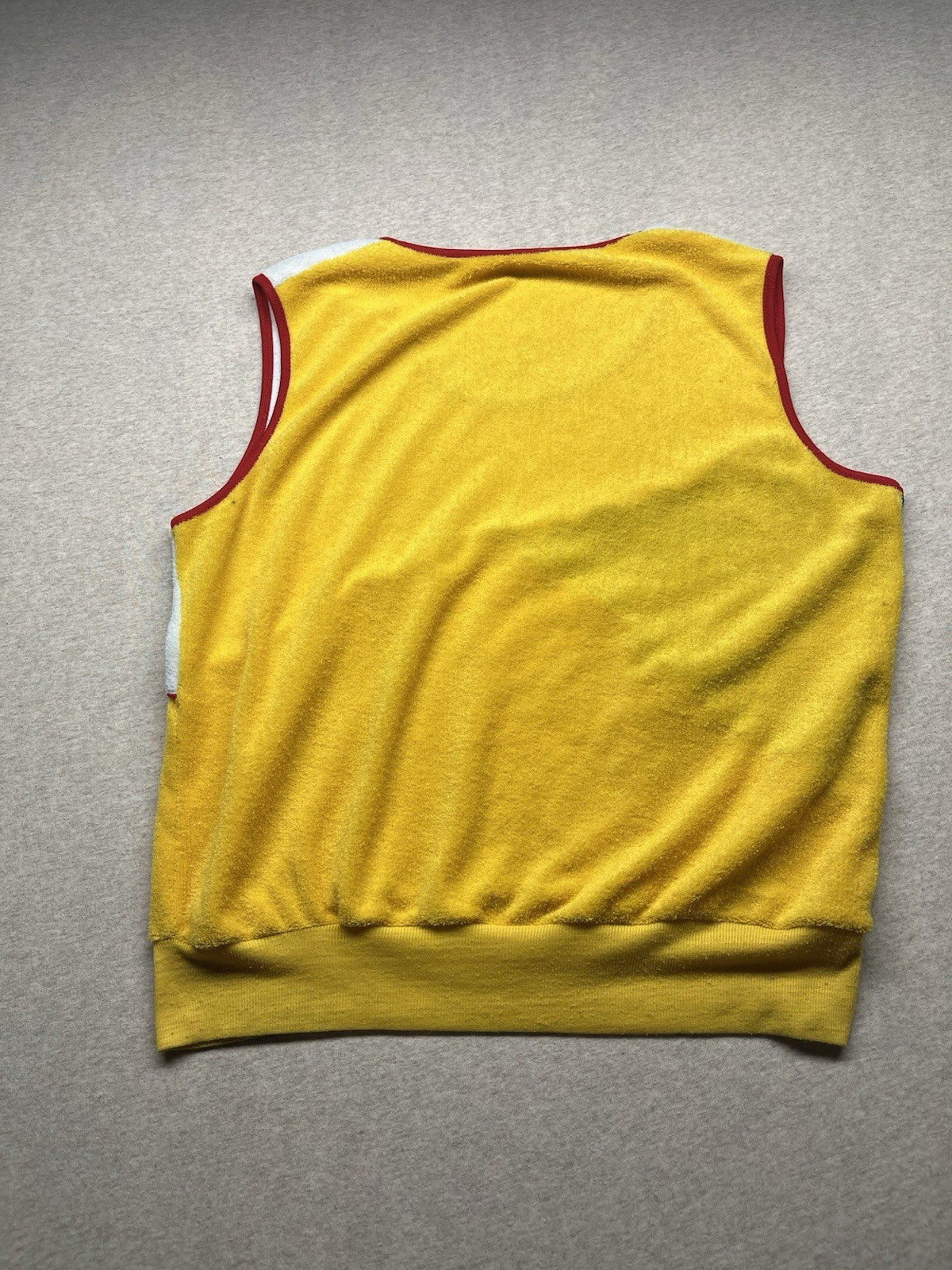 1970s Women’s Multi Color Terry Cloth Knit Sleeveless Top