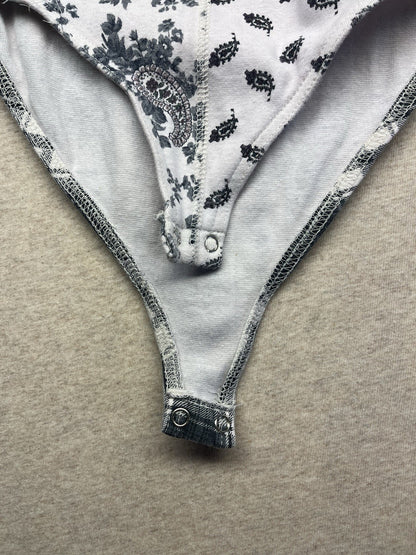 1980-90s Youth Paisley L Sleeve Knit Body Suit