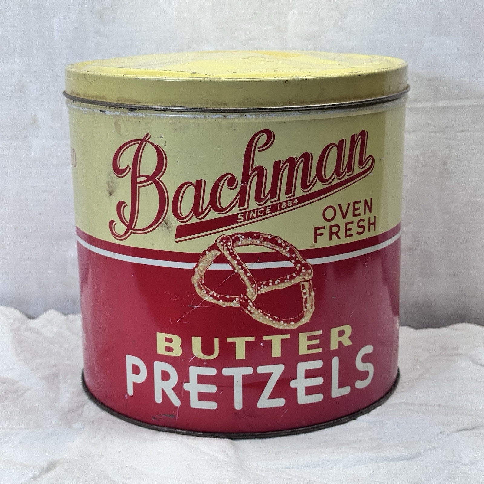 Bachman Butter Pretzels Tin Vintage Empty 