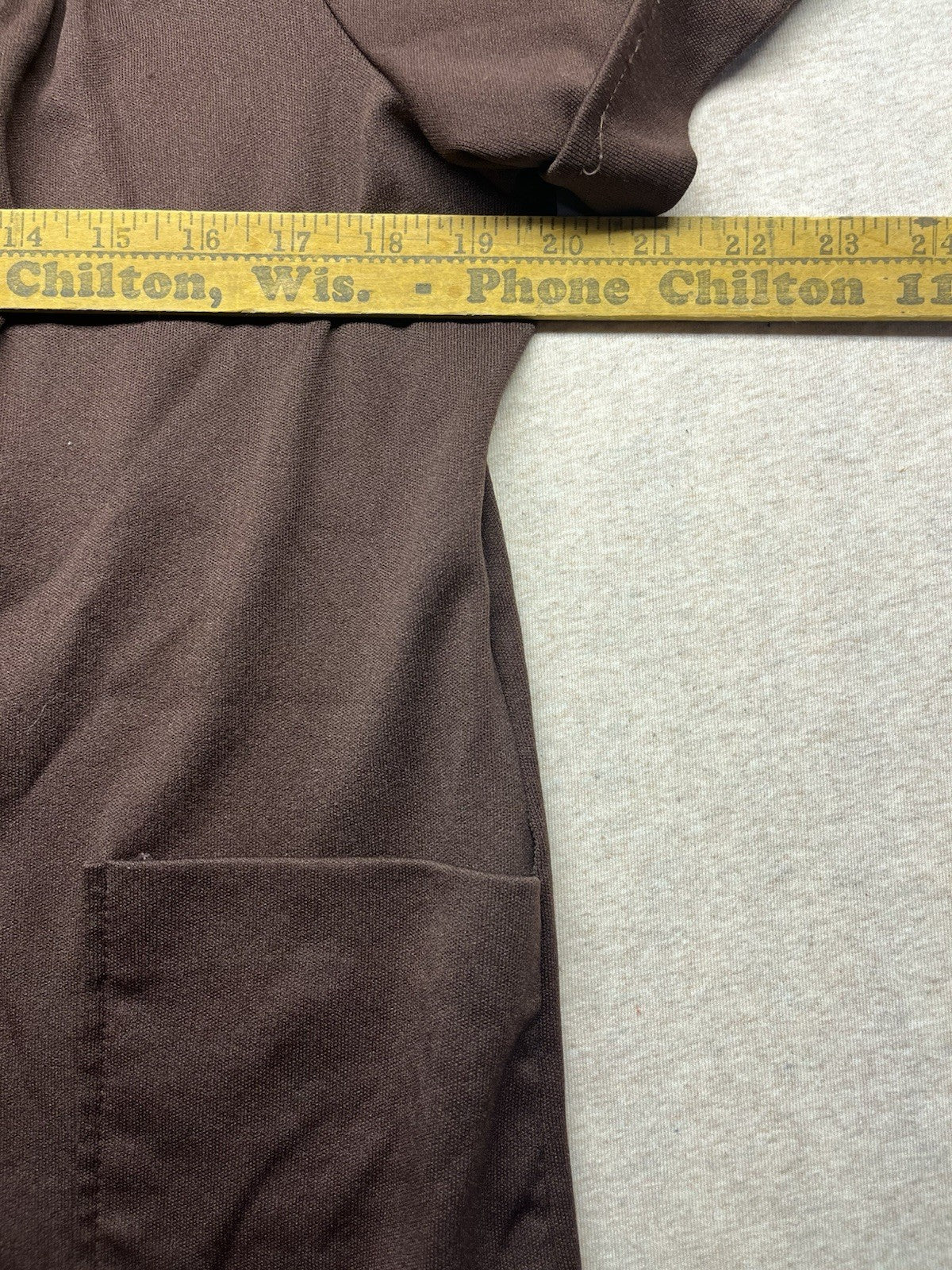 1970-80s Women’s Brown Knit W/pockets Button Up S Sleeve 