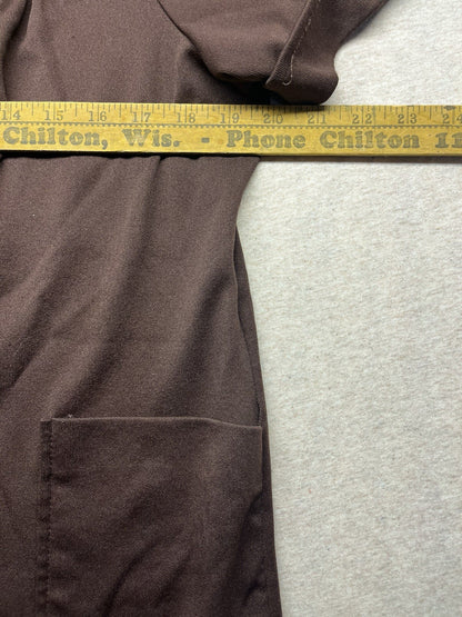 1970-80s Women’s Brown Knit W/pockets Button Up S Sleeve 