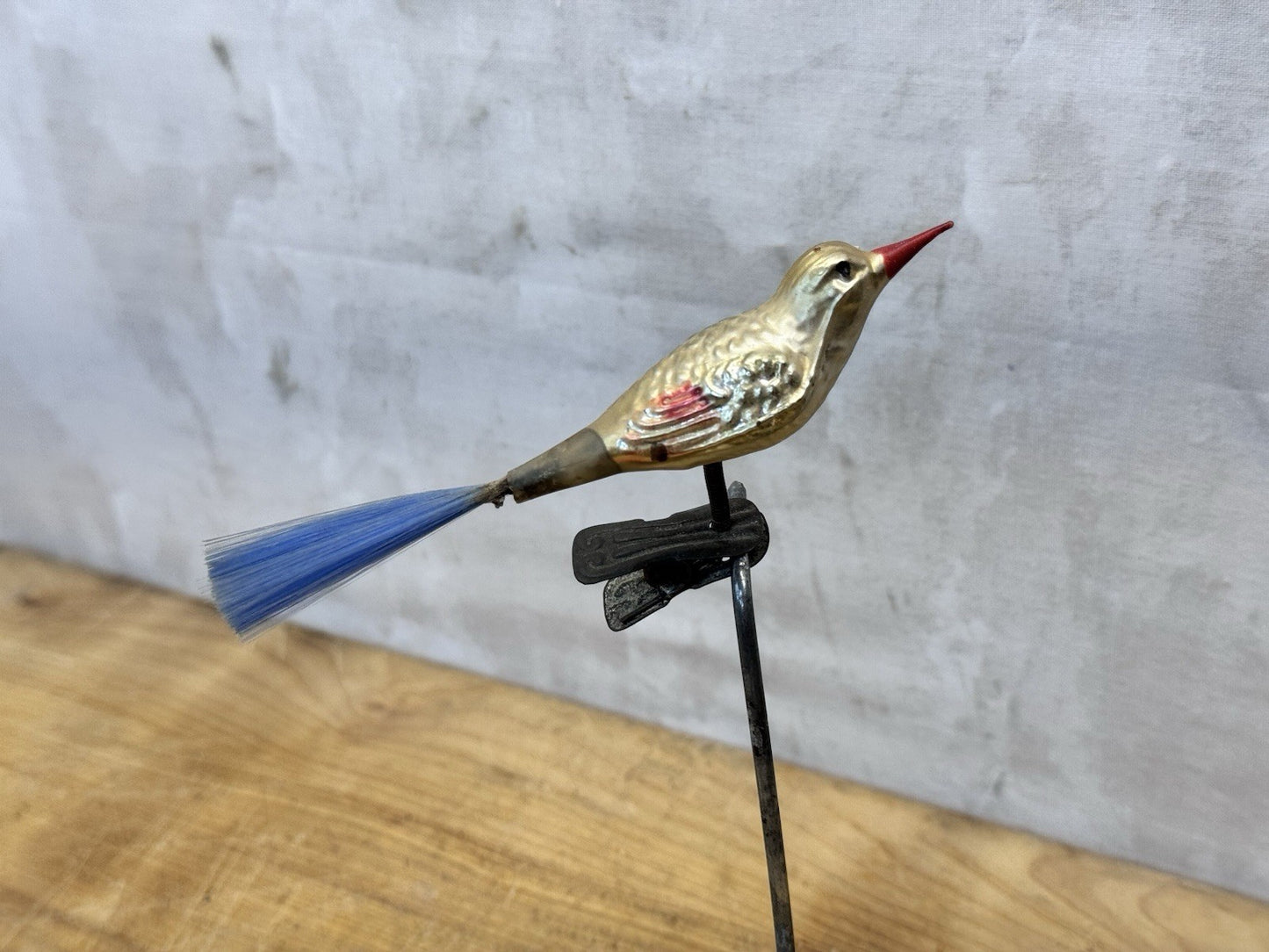 Antique Glass Bird Clip On Ornament #1488