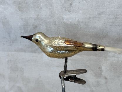 Antique Glass Bird Clip On Ornament #1487