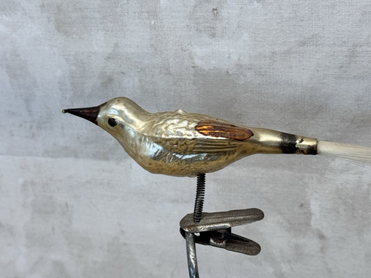 Antique Glass Bird Clip On Ornament #1487