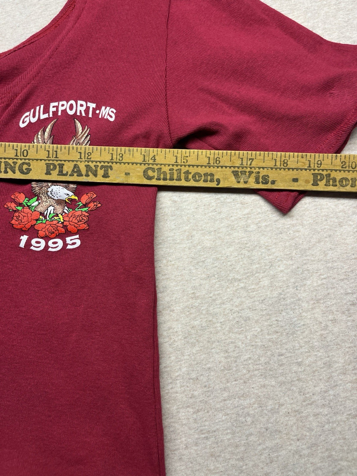  1990s Women’s Red S Sleeve Knit Gulfport Top