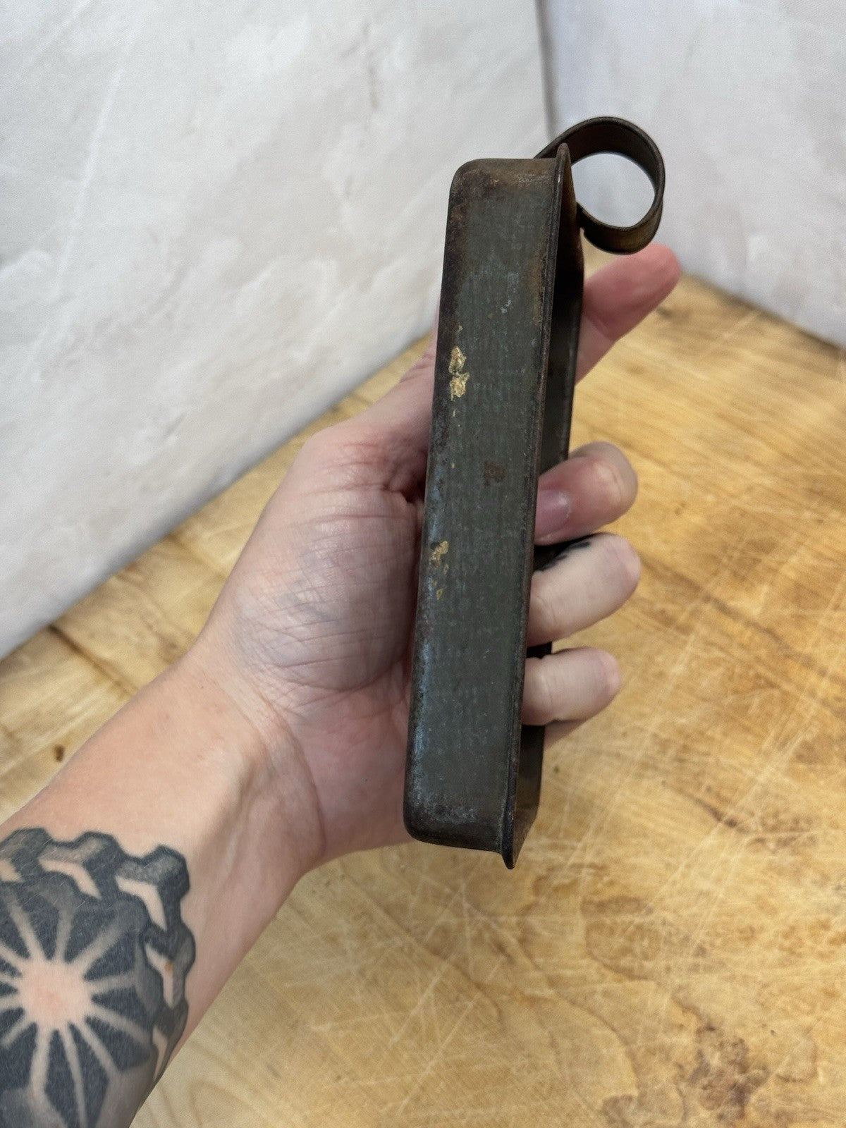 Antique Early Tin Strainer Square  #1439