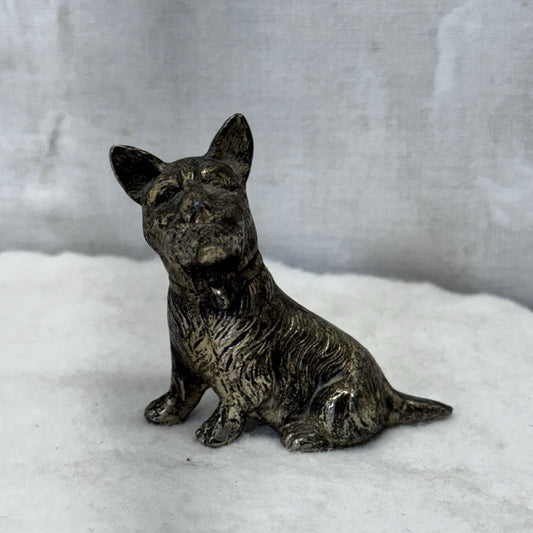 Scottish Terrier Metal Figurine Vintage Japan