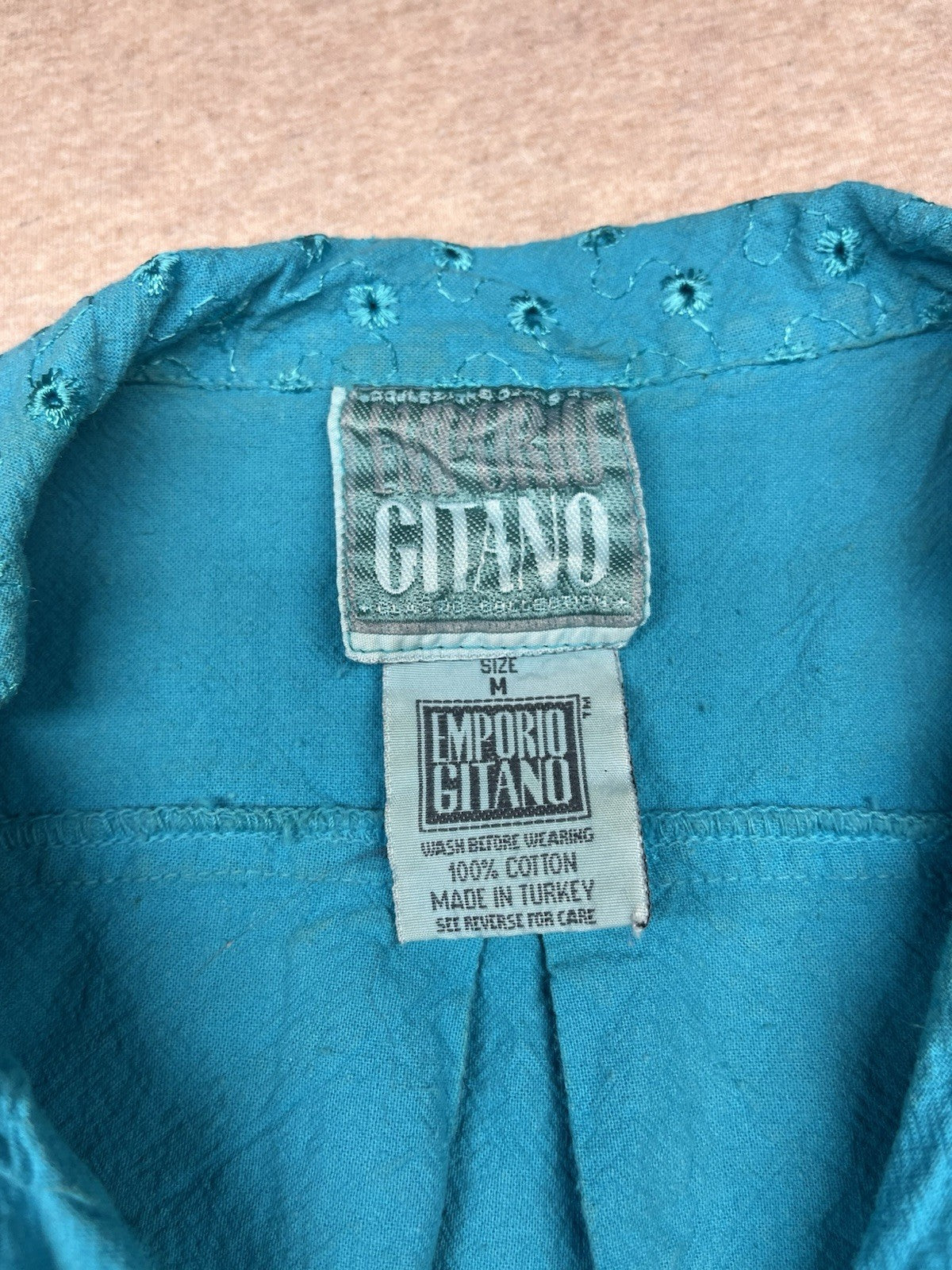 1980s Women’s Blue Cotton Sleeveless Shirt 