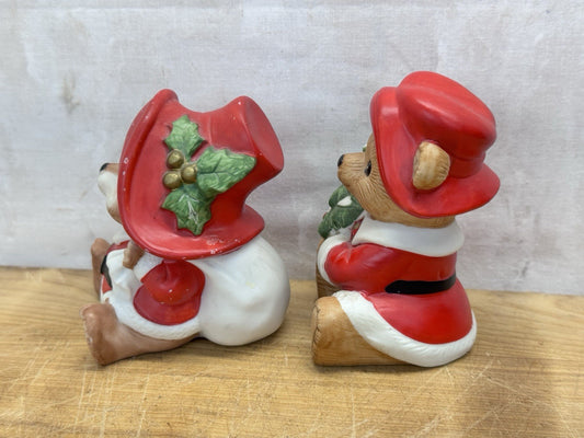 Teddy Bear Christmas Figurines Homco #1423