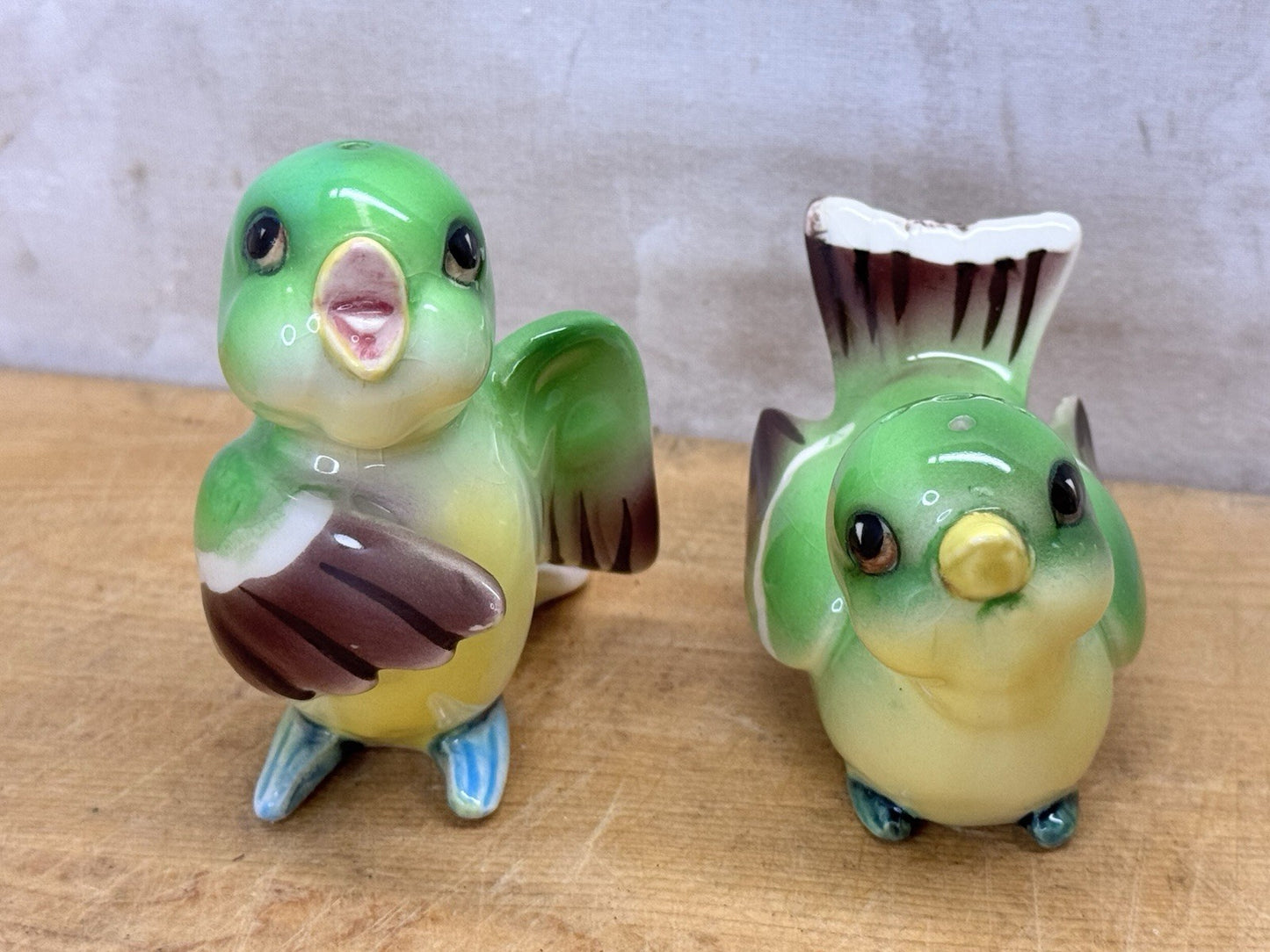 vintage bird salt and pepper shakers japan #1277