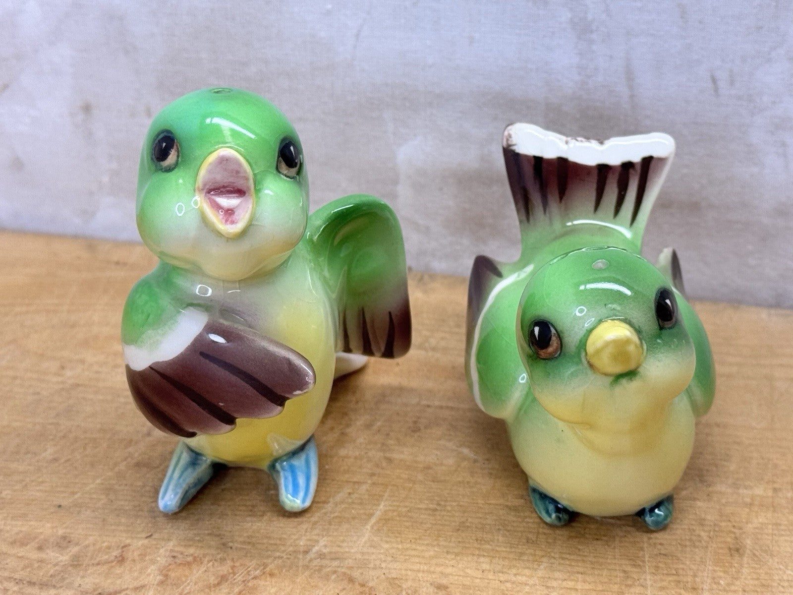 vintage bird salt and pepper shakers japan #1277