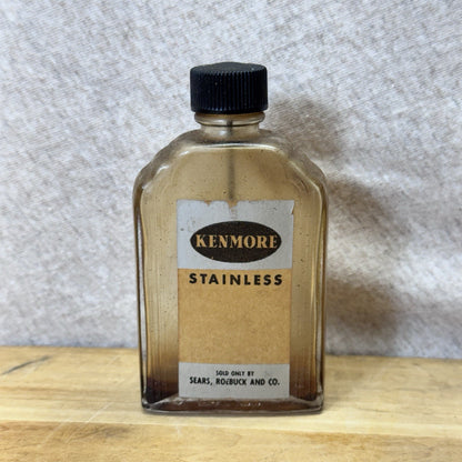 Kenmore Stainless Glass Vintage Bottle EMPTY
