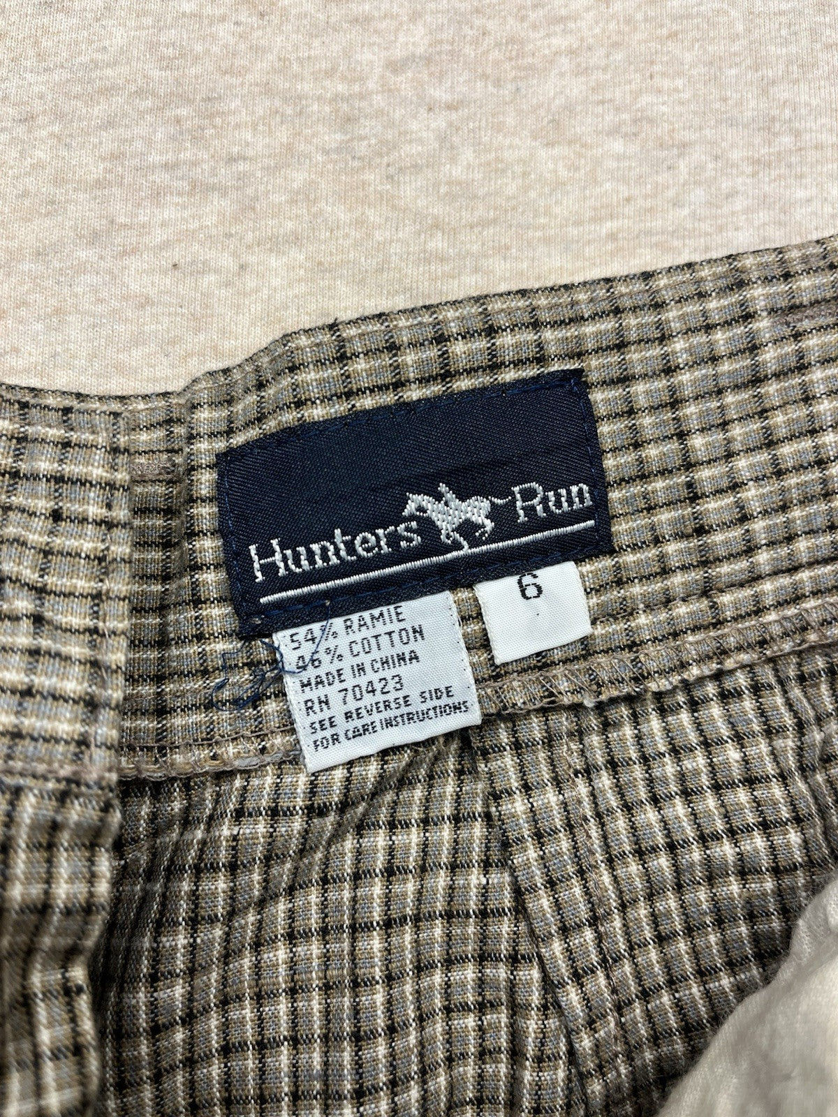 1990s Women’s Brown Plaid Cotton Pants