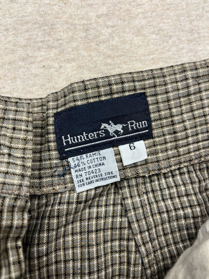 1990s Women’s Brown Plaid Cotton Pants