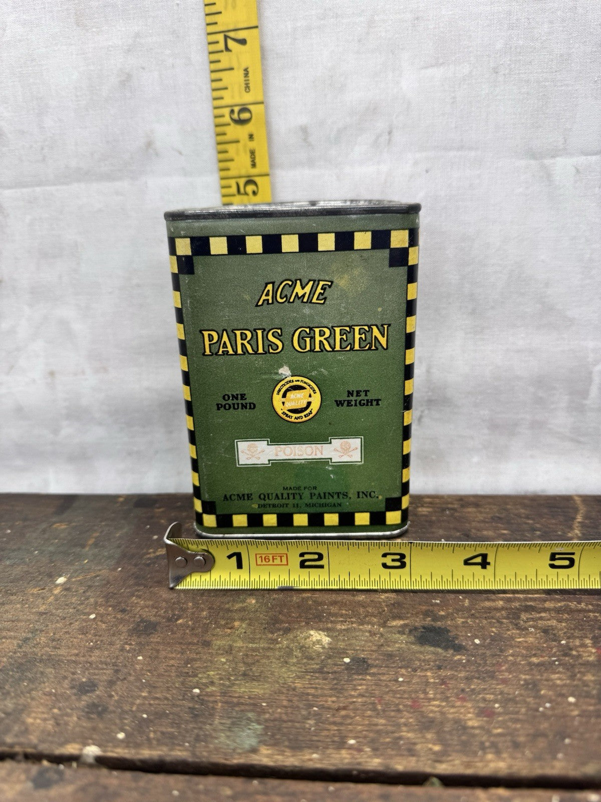 Acme Paris Green Empty  Tin #1221