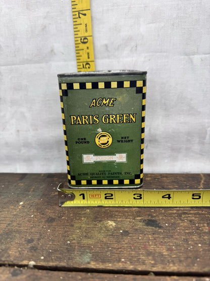 Acme Paris Green Empty  Tin #1221