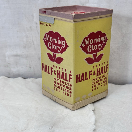 Morning Glory Half & Half Carton Vintage Empty