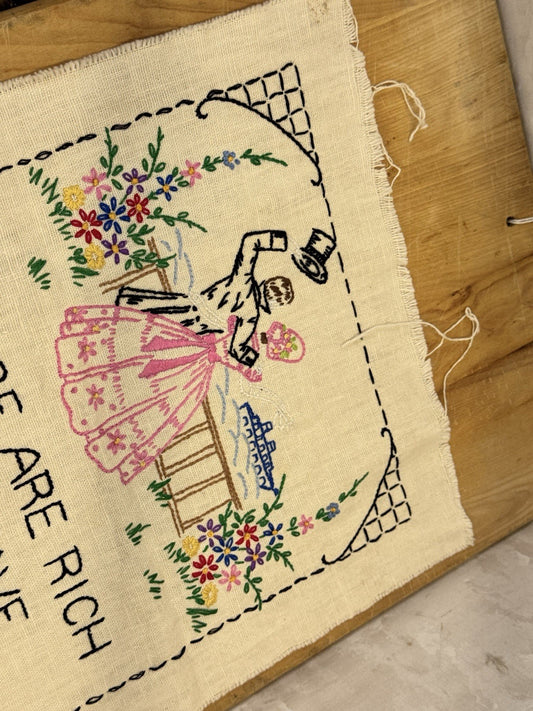 antique cross stitch Sampler #1169