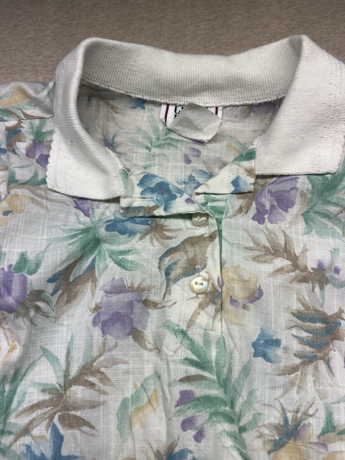 1980s Women’s Flower Prints S Sleeve Knit Top