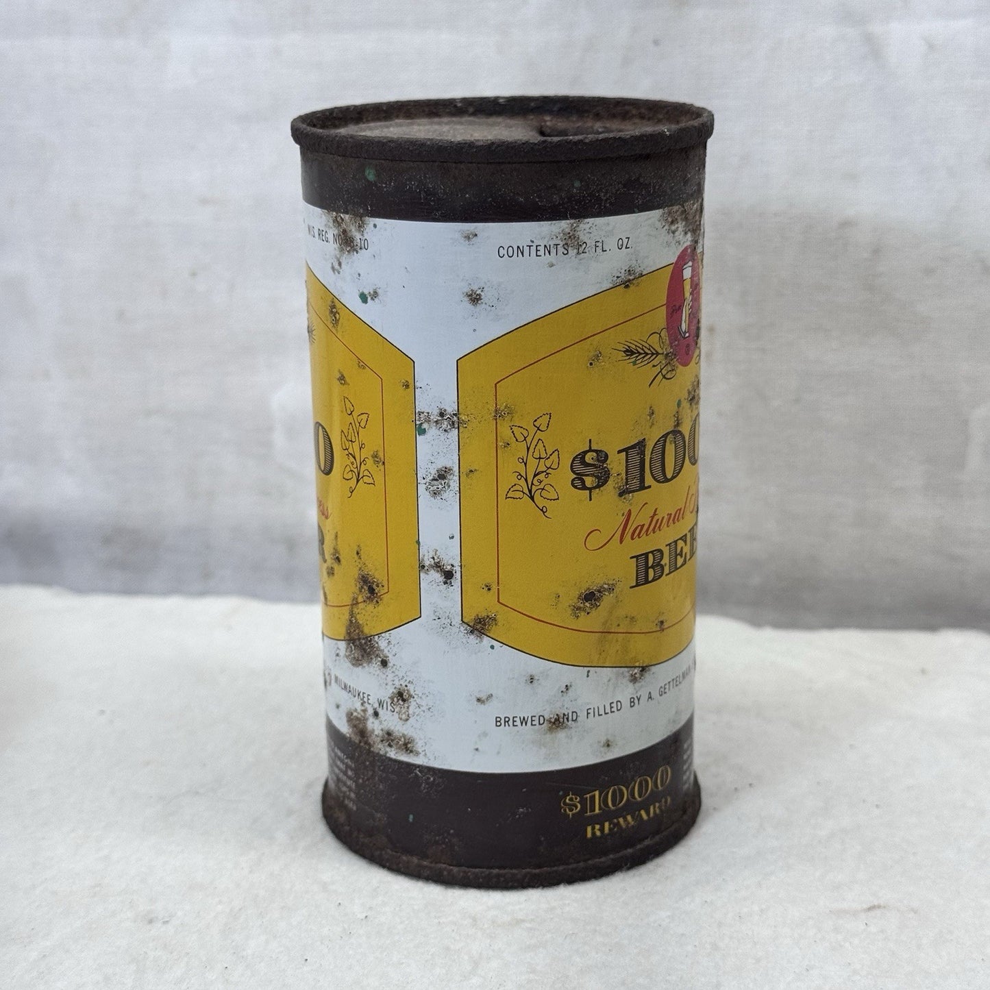 1000 Natural Process Beer Can Empty Vintage Rustic