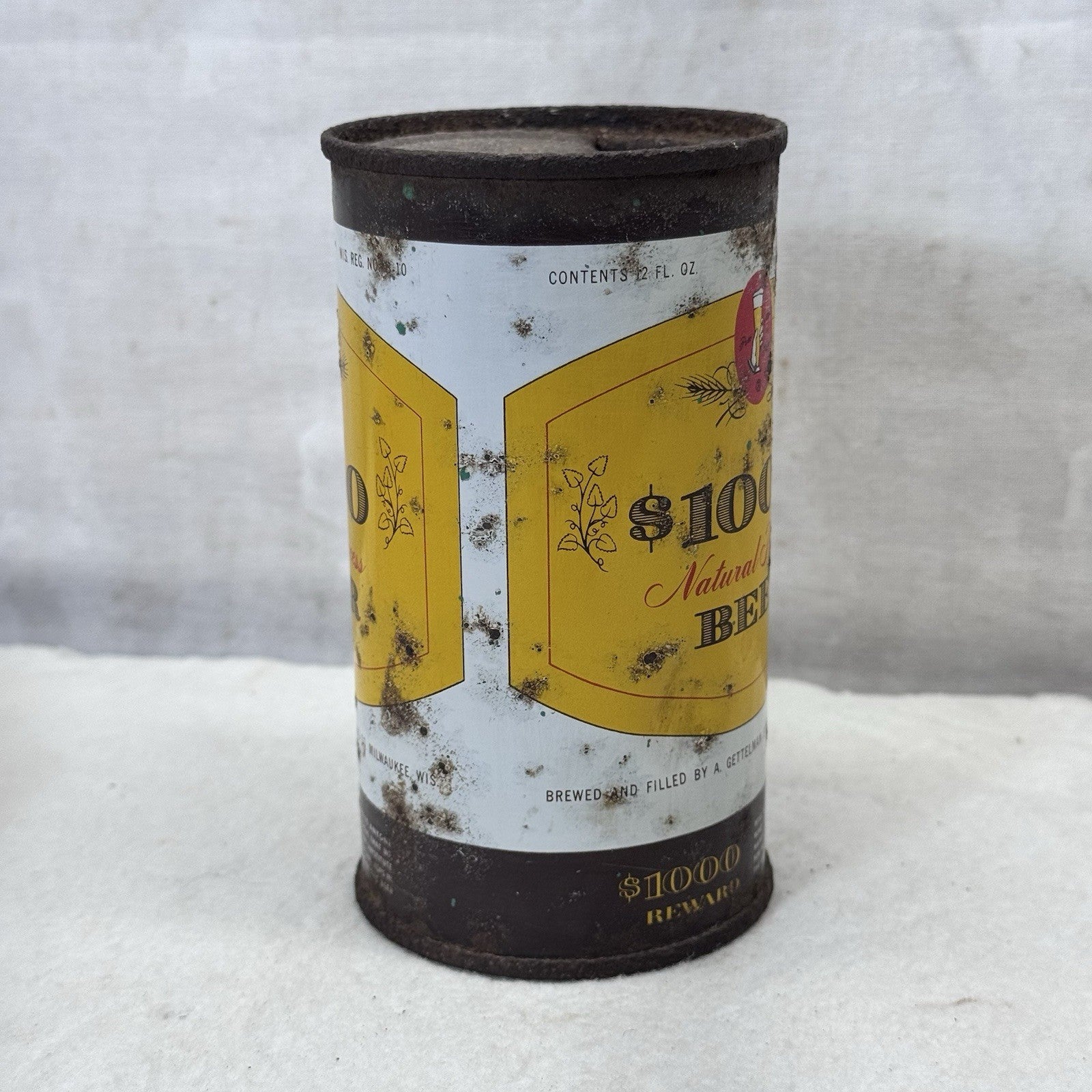 1000 Natural Process Beer Can Empty Vintage Rustic