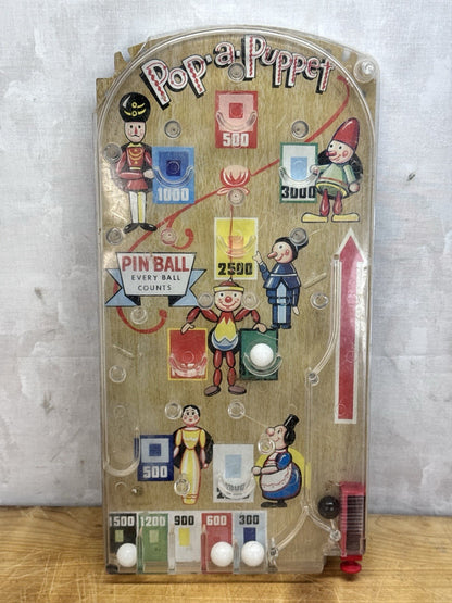 Pop A Puppet Working Pinball Game Vintage #1217