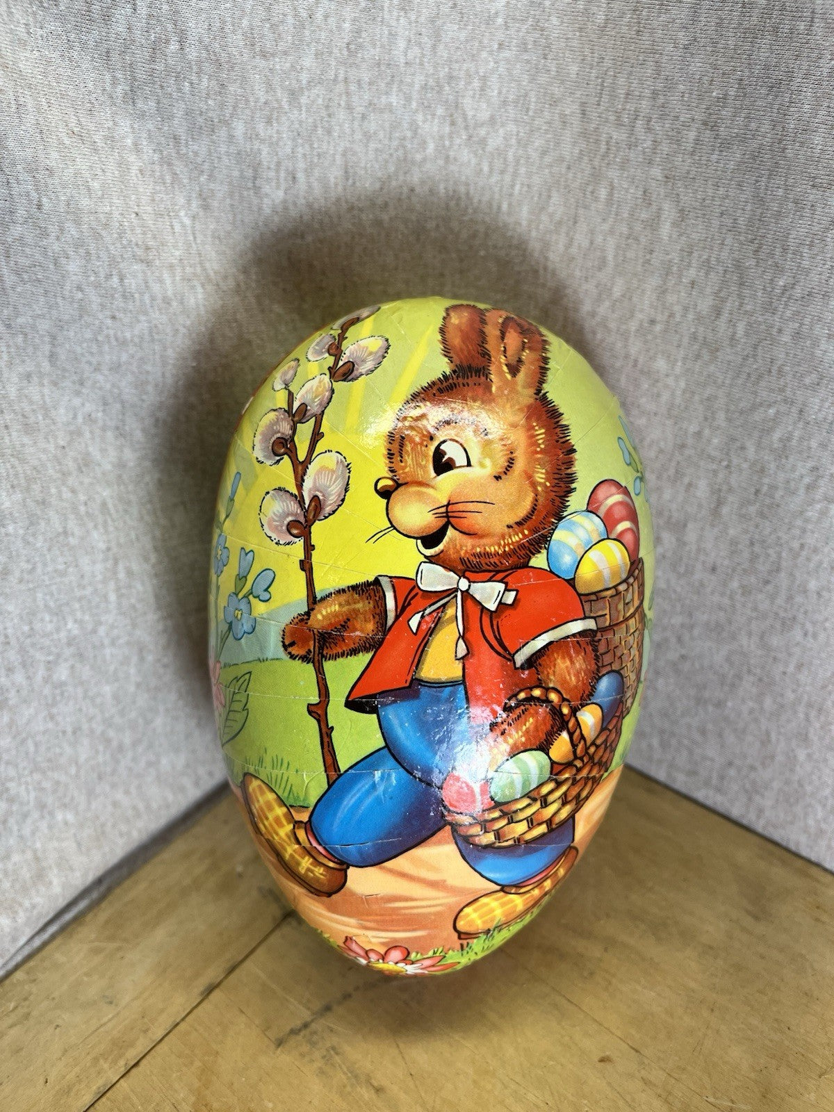 Vintage Paper Mache Easter Egg Candy Container West Germany