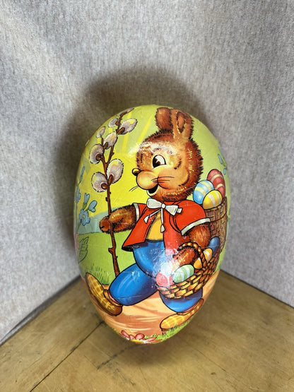 Vintage Paper Mache Easter Egg Candy Container West Germany
