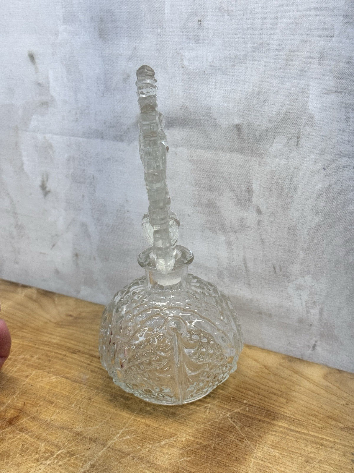 Crystal Clear Perfume Bottle Vtg #1460