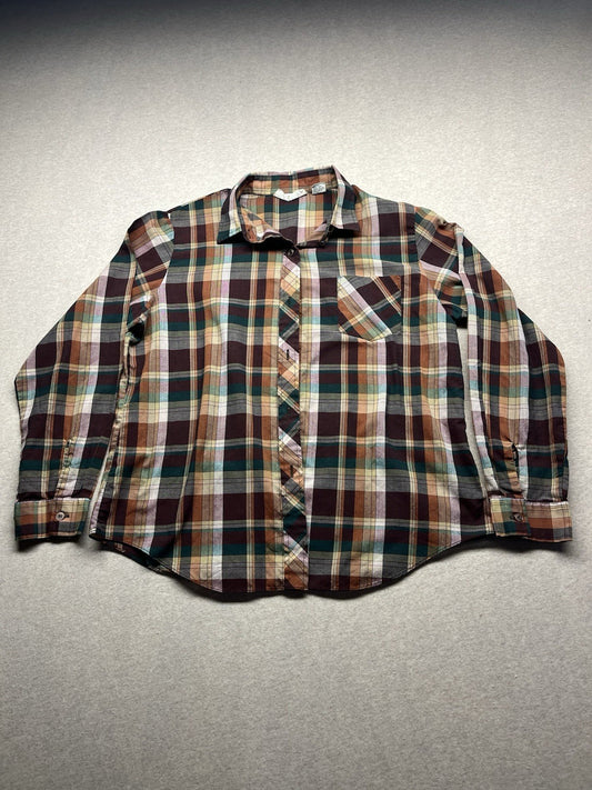 1970s Women’s Plaid L Sleeve Cotton Shirt