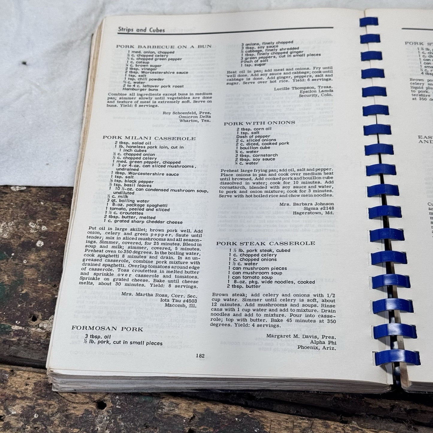 Beta Sigma Phi Meats Cookbook Vintage