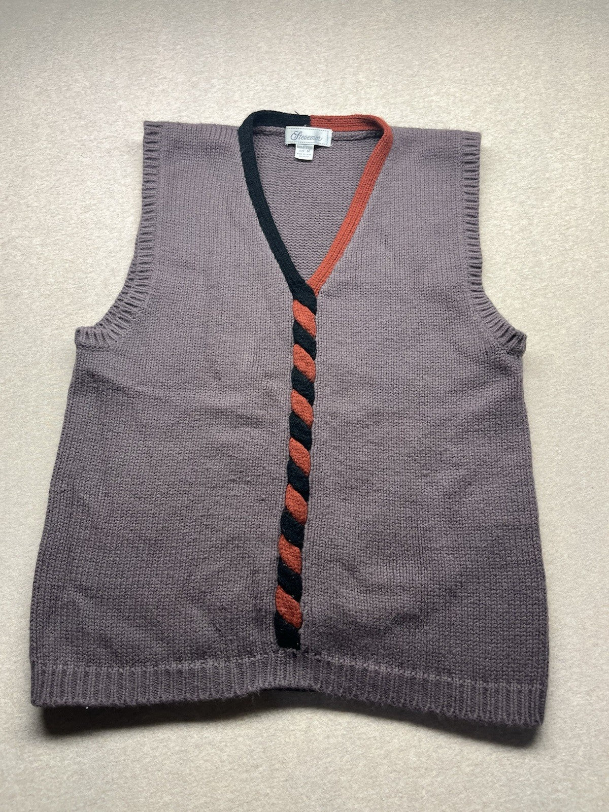 1980s Grandpas Steve Mor Brown Sweater Vest