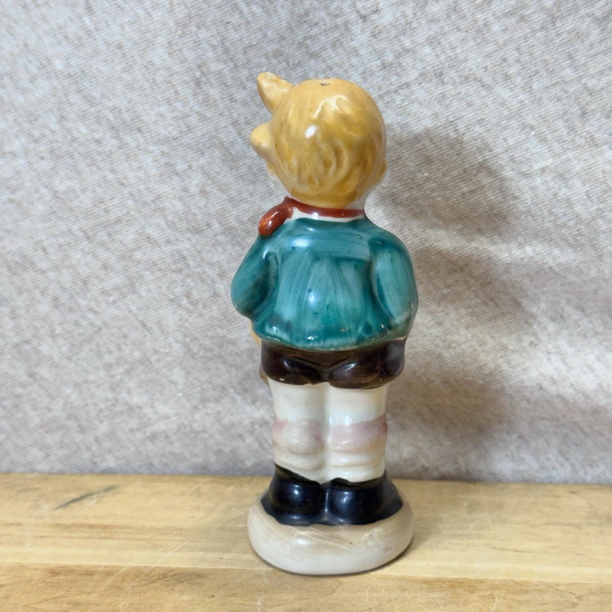 Boy With Horse Toy Figurine Salt Pepper Shaker Japan Vintage