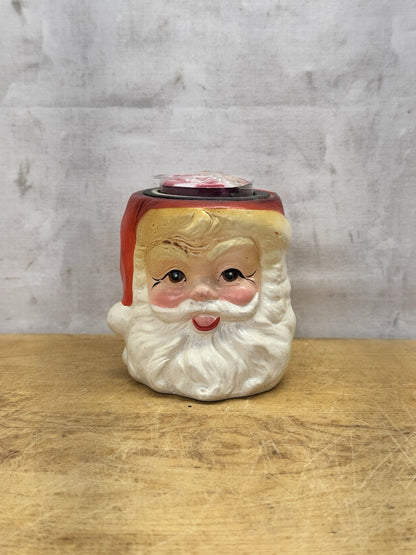 Santa Claus Head Candle Holder Inarco Japan NOS #1326