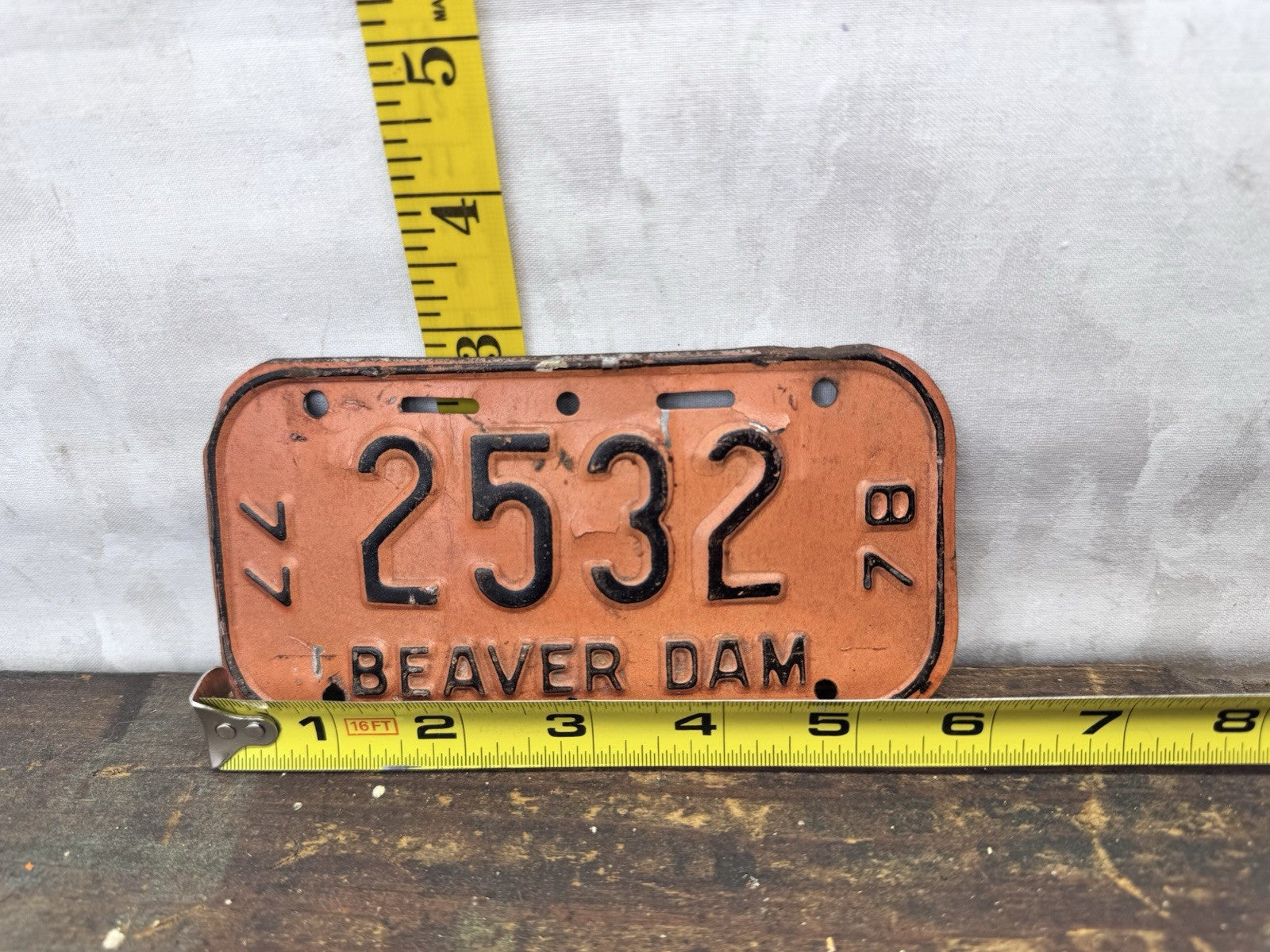1977-1978 Beaver Dam Wisconsin Bike Plate #1255