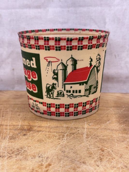 Creamed Cottage Cheese Container Empty Vtg Christmas Decor #1378