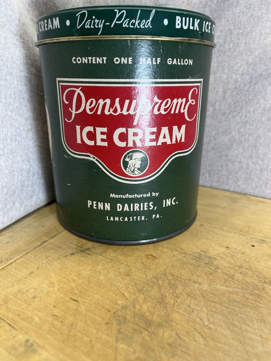 Pensupreme Vintage Ice cream Empty Tin & Cardboard 