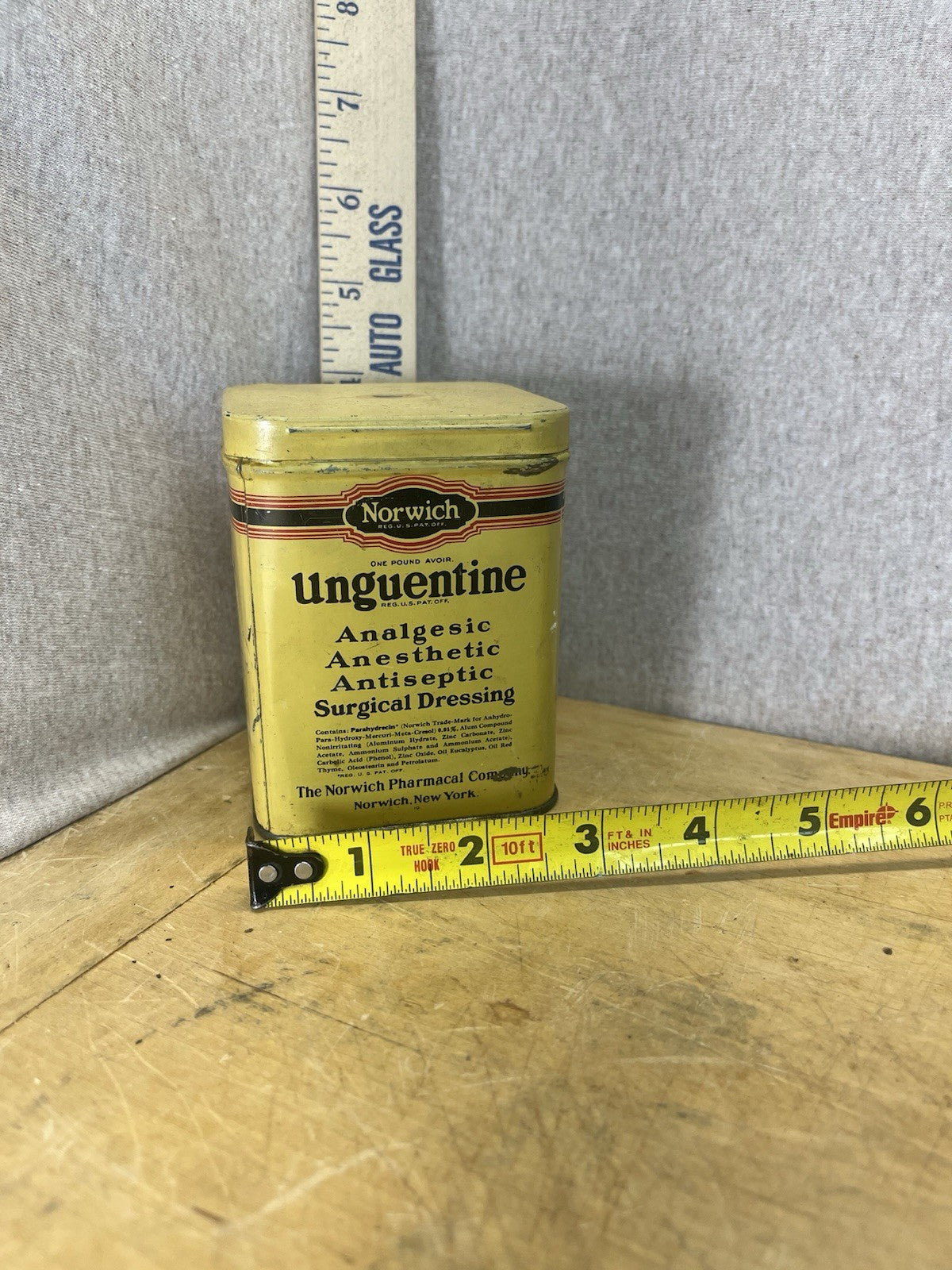 Ungentine Anesthetic Vintage Empty Tin