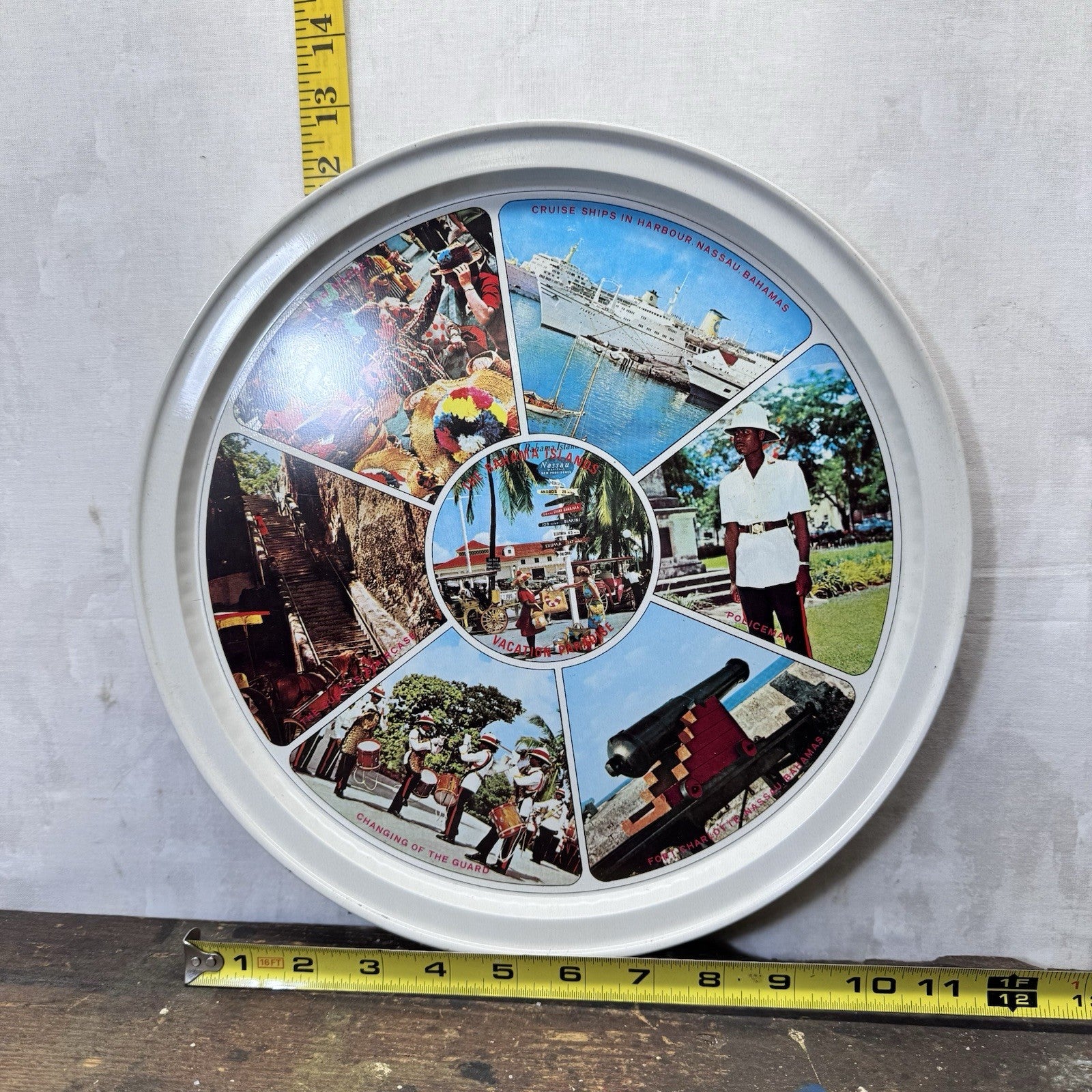 Bahama Islands Vacation Paradise Metal Tray Souvenir Vintage