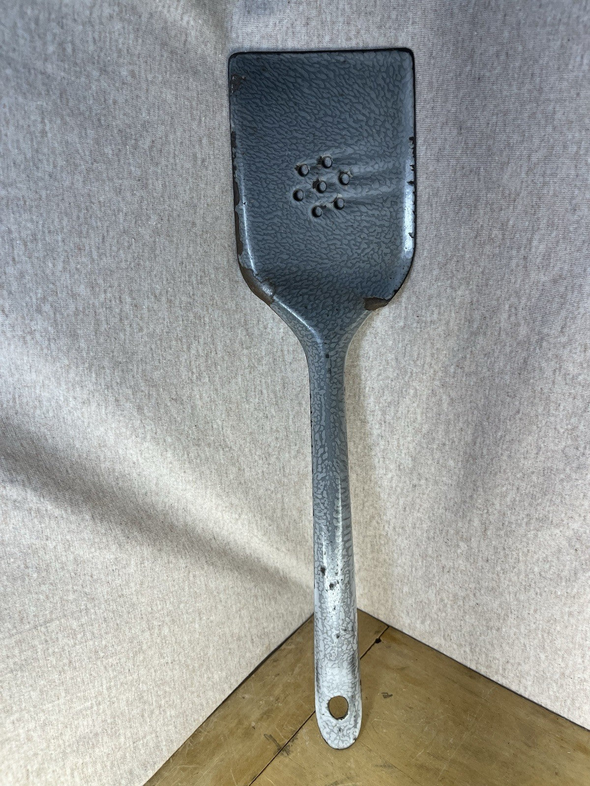 Enamel Grey Spatula Antique