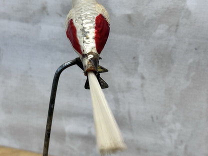 Antique Glass Clip On Bird Ornament  #1490