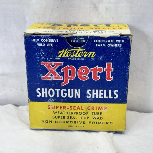 Western Shotgun Shells Xpert Vintage Empty Box