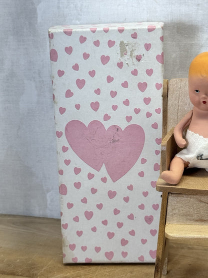 Vintage Kerr & Hinz Model H Painted Bisque Baby w/High Chair #S-1812 W/box